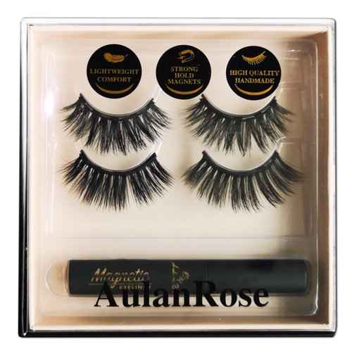 AulanRose Magnetic Eyelashes with Eyeliner/Luxurious Volume Cat Eye Magnetic Lashes Natural Looking/Cruelty-Free & Vegan Faux Mink Lashes /60 Wears
