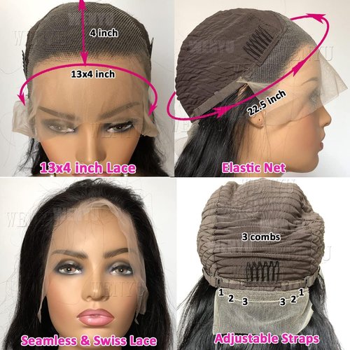 wenyu 32 Inch Body Wave Lace Front Wigs Human Hair Pre Plucked Transparent 13x4 Lace Frontal Wigs Human Hair for Women Wig 32 inch