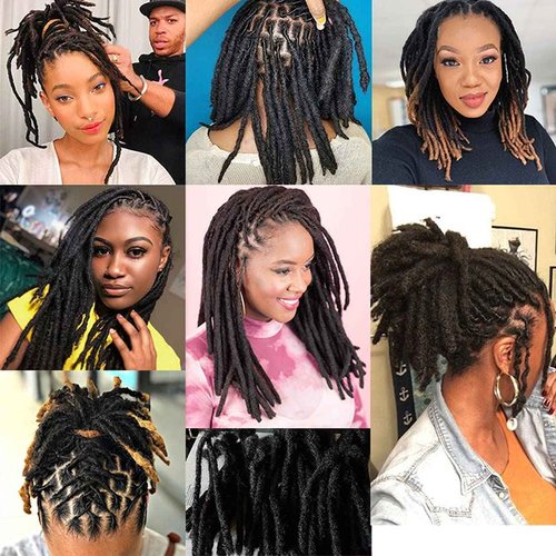 0.4cm Width Loc Extensions Human Hair, Thin Dreadlock Extensions 10 Inches 60 Strands Soft and Thin Dreadlock Extensions Human Hair(Natural Black 10Inch)