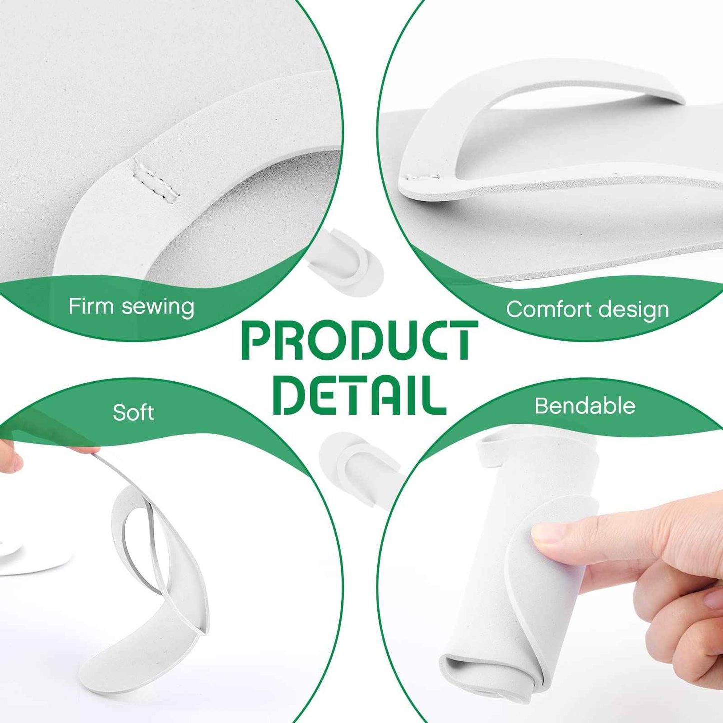 Geyoga 240 Pairs Disposable Pedicure Slippers Foam Disposable Spa Flip Flops Pedicure Shoes for Women Salon Nail Spa (White)