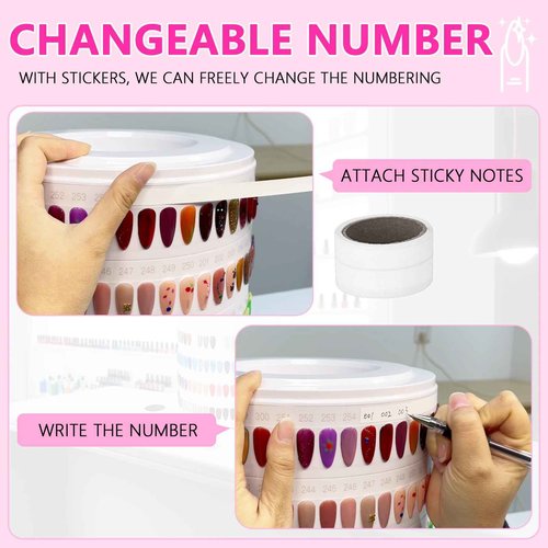 Nail Polish Display Book 300 Colors, Professional Nail Color Display Show Nails Sample Book (CS300)