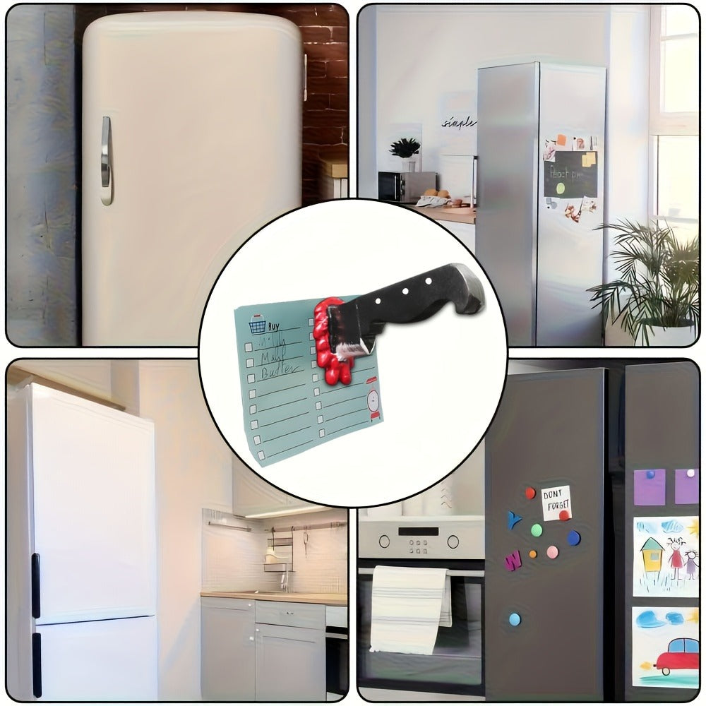 Novelty Knife Shaped Refrigerator Magnet Kitchen Decor Note Holder - Black & Brown Variants