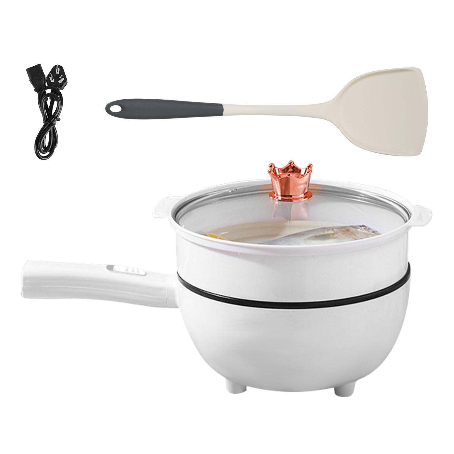 Electric Hot Pot with Steamer - Portable Non-Stick Cooker
