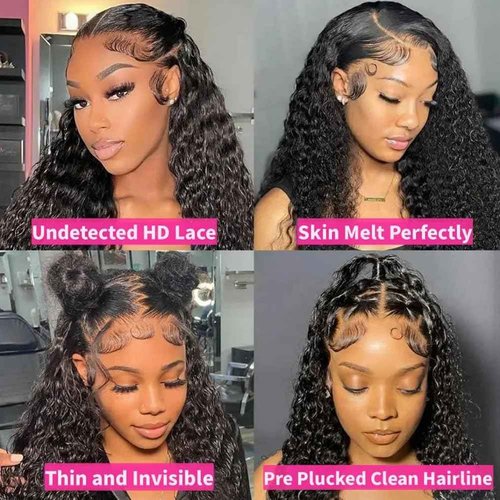 26 Inch Deep Wave Lace Front Wigs Human Hair 200 Density 13x6 HD Transparent Jerry Curly Lace Front Wigs Glueless Wigs Pre Plucked Deep Curly Human Hair Wig for Women
