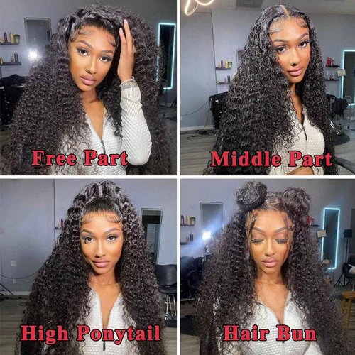 Chsxc 26 Inch Deep Wave Lace Front Wigs Human Hair 13x4 HD Lace Front Wigs 200 Density Human Hair Pre Plucked Glueless Wigs with Baby Hair