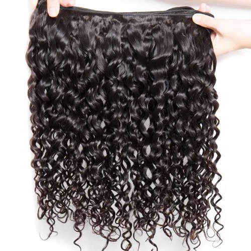 Brazilian Water Wave Bundles 100% Unprocessed Virgin Human Hair(16 18 20 inch) Water Curly Weave Bundles Human Hair Weft Double Strong Weft Natural Black for Women