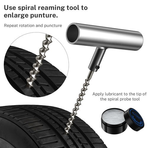 AUTOWN Flat Tire Repair Kit with Plugs 31 Pcs for Car, Motorcycle, ATV, Jeep, Truck, Tractor Flat Tire Puncture Repair