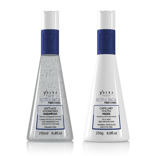 Ybera Paris Botulinum Capillary Home Care Duo Shampoo 8.4 Oz & Force Mask 8.8 Oz | Removes Volume & Rough Ends | Stimulates Keratin Production | Grape Scent | All Hair Types