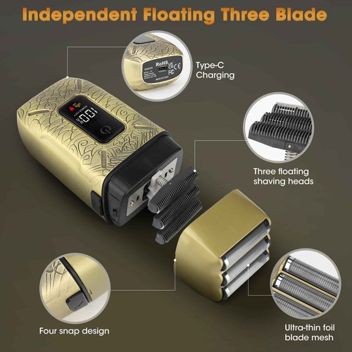 RESUXI Professional Hair Clippers for Men Electric Razor Shavers Nose Hair Trimmer and Detail Trimmer 5 Pcs Set，Cordless Beard Trimmer Barber Clippers for Hair Cutting Mens Grooming Kit