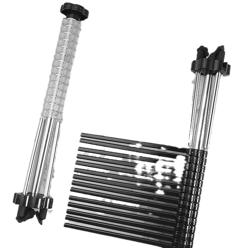 Noodle Hanger Rotating Surface Organizer Kitchen Storage Black & Transparent
