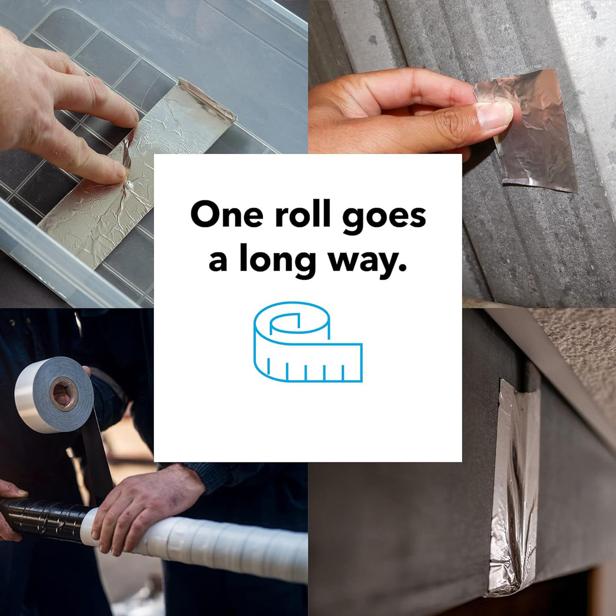 High-Temperature Waterproof Aluminum Foil Tape for Pipe Sealing - 10m