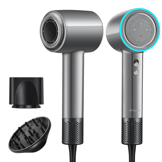 Hair Dryer 150000 RPM Super High Speed 500 Million Negative Ionic Blow Dryer Quiet Leafless Mini Powerful Fast Drying Hairdryer with Magnetic Diffuser and Nozzle for Home Professional Salon Travel