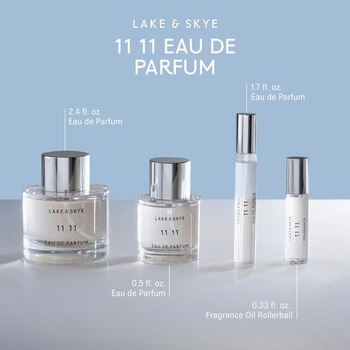 Lake & Skye 11 11 Eau de Parfum Spray, Long Lasting Fragrance, 1.7 fl oz (50 ml) - Skin Musk, Clean, Vegan, Paraben-Free, Cruelty-Free