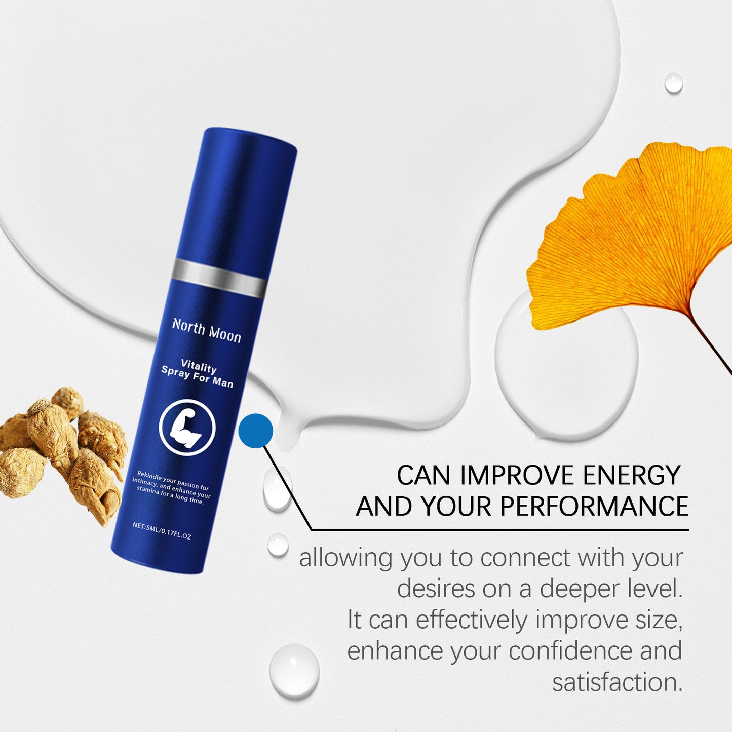 Men Vitality Intimate Spray - Herbal Formula with Ginseng & Maca Root