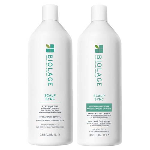 Biolage Scalp Sync Anti-Dandruff Shampoo & Conditioner Set - Targets Dandruff, Controls The Appearance of Flakes & Relieves Irritation, Scalp Treatment System, Paraben-Free, Vegan, 33.8 Fl Oz