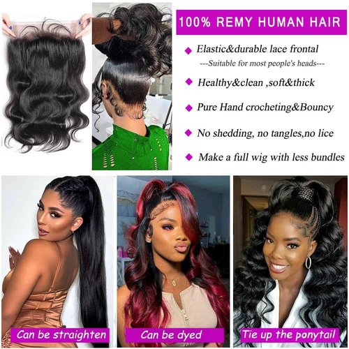 Zhengshuo 360 Lace Frontal Human Hair With Baby Hair - Body Wave HD Transparent Lace Frontal, Raw Virgin Human Hair, 360 Closure Natural Color 22 Inch
