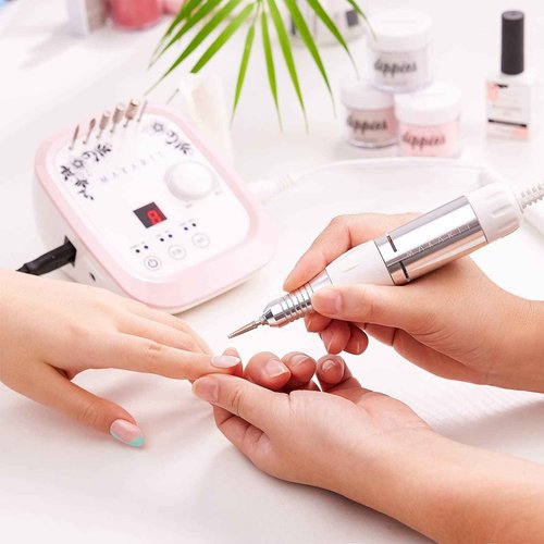 Makartt Nail Drill Bits, 10Pcs Dimond Sanding Bit Set Bundle With Genesie Nail Drill Professional 35000RPM Electric Nail File Machine