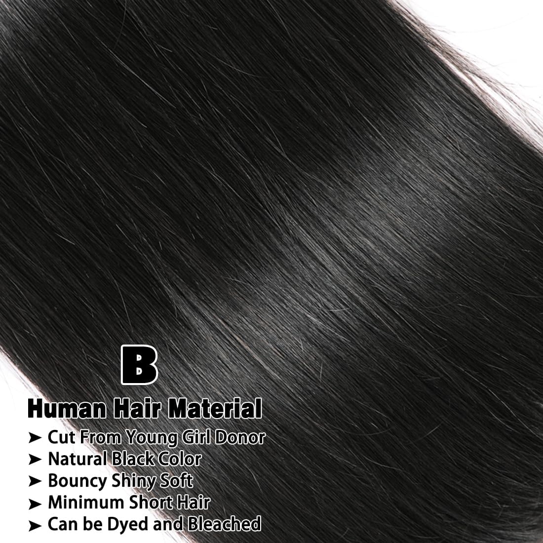12A Straight Bundles Human Hair,100% Unprocessed Human Hair Brazilian Virgin Straight 3 Bundles Deals Real Natural Black Color Hair Extensions for Women 20 22 24 Inch