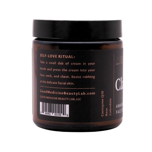 Clarity Awakening Face Cream - Natural Daily Facial Moisturizer with Coenzyme Q10 and Vitamin B3 to Reduce Fine Lines - Hydrating Coconut Oil and Aloe Vera - Skincare for Women and Men (4 oz)