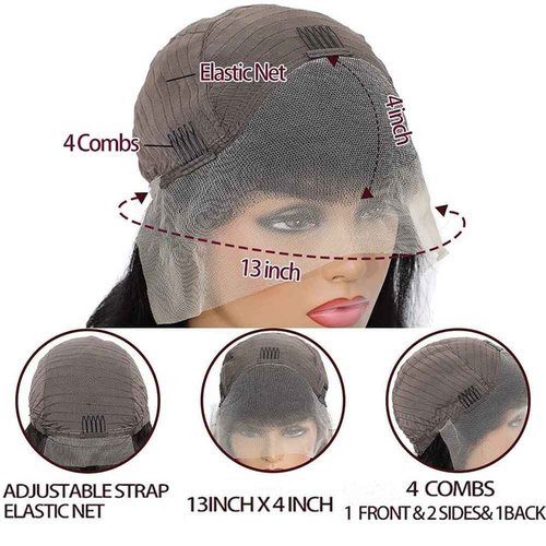 Youleas 180% Density 13x4 Kinky Curly Edges Baby Hair Lace Wig Deep Wave Curly Lace Front Human Hair Wigs Kinky Curly Edges Hairline Transparent HD Lace Frontal Wig (16inches)