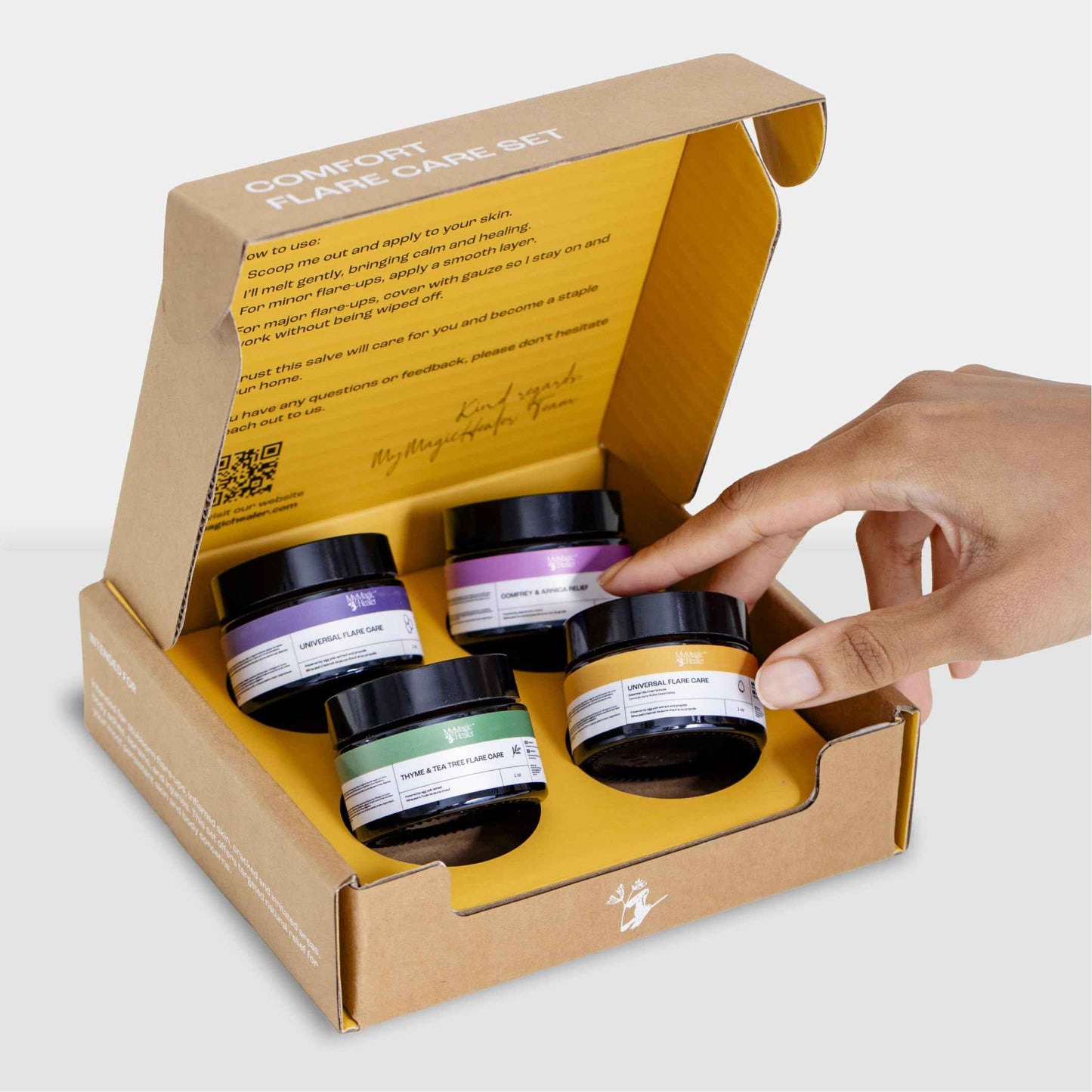 MyMagicHealer Comfort Flare Care | 1oz Collection of All-Natural Salves for Skin Flare-Ups Convenient Relief for Skin Flare-Ups, Acne, Boils, Muscle & Joint Discomfort – Perfect for Travel