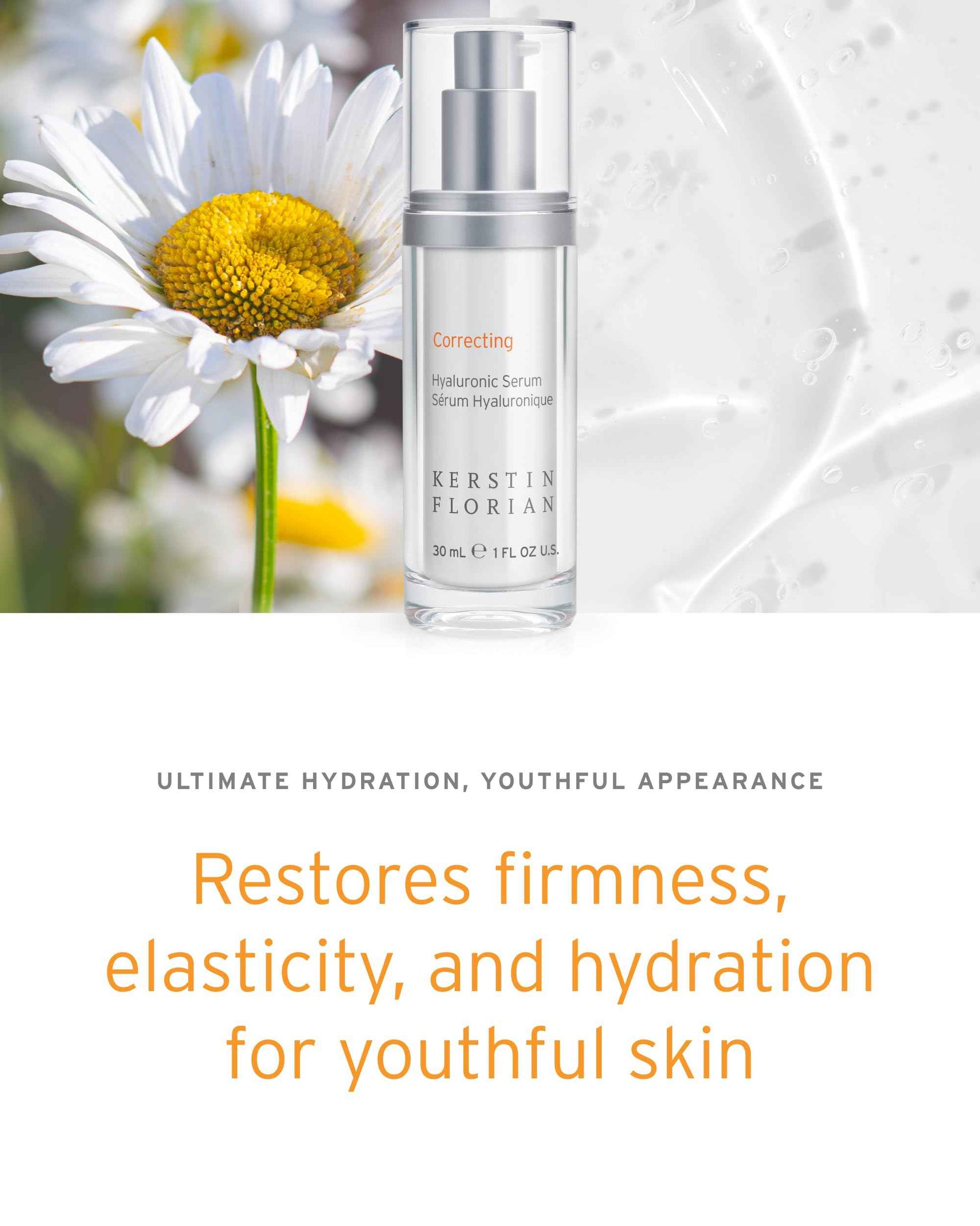 Kerstin Florian Hyaluronic Acid Serum | Moisturizing Anti-Aging Serum for Hydration & Plumpness | Paraben-Free | 1 fl oz