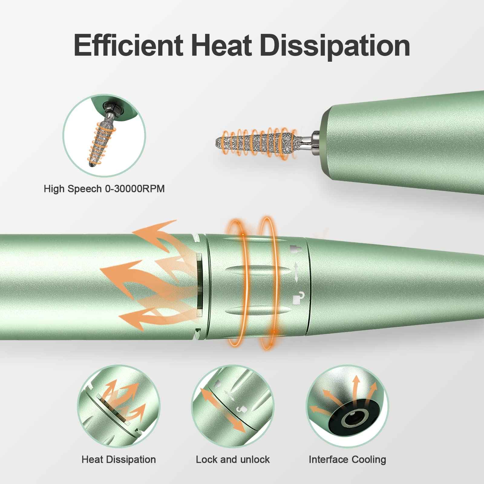 Professional Portable Nail Drill Kit Rechargeable Nail Machine Electric Cordless E-File Nail Drill Set with 7 Nail Bits, Manicure Pedicure Tool