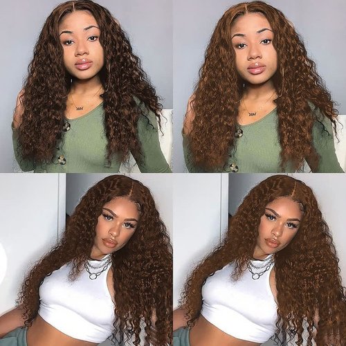 20 22 24 Inch Color 4 Bundle Dark Brown Water Wave Human Hair Bundles Color 4 Ocean Wave Bundles Human Hair Chocolate Brown Wet and Wavy Bundle