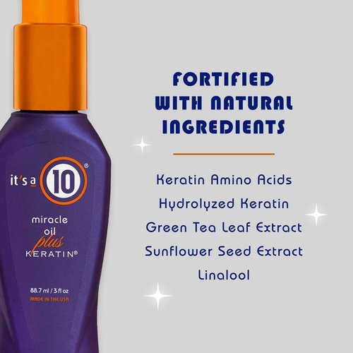 It's a 10 Haircare Miracle Oil Plus Keratin, 3 fl. oz. (Pack of 4)