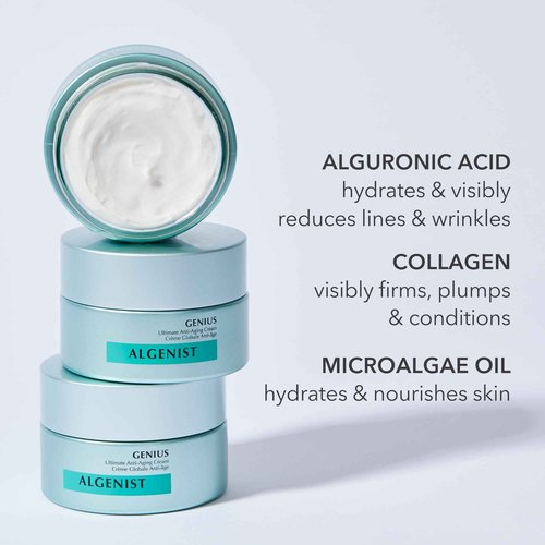 Algenist GENIUS Ultimate Anti-Aging Face Cream - Restoring Collagen Cream to Smooth, Brighten + Help Improve Skin's Radiance - Formulated with Patented Alguronic Acid and Microalgae Oil (2 oz)
