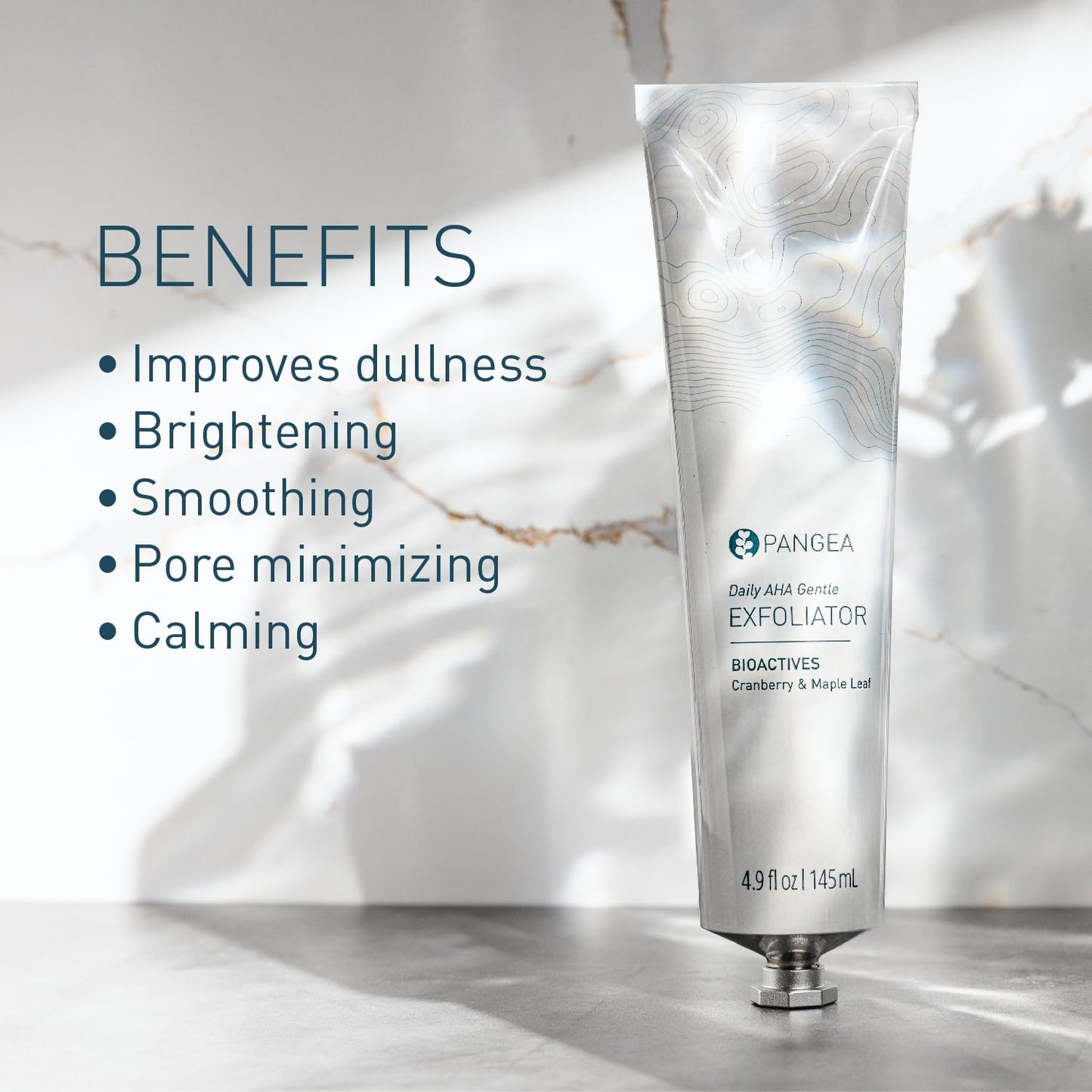 Pangea Organics - Natural Cranberry + Maple Leaf Daily AHA Gentle Exfoliator | Vegan, Non-Toxic, Sustainable Clean Beauty (Aluminum Tube, 4.9 oz | 145 ml)