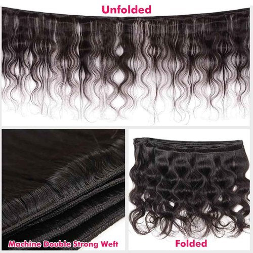 Human Hair Bundles Body Wave 20 22 24 26 Inch 100% Unprocessed Brazilian Body Wave 4 Bundles Human Hair Extensions for Women Quick Weave Natural Color