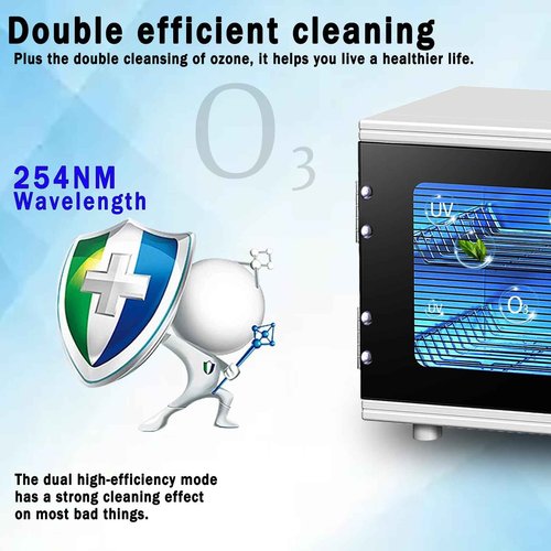 Henlivy Nail Tool cleaning cabinet, Large capacity, Double mode Stainless Steel cleaning with Timer Control for Spa Beauty Home Metal Tools