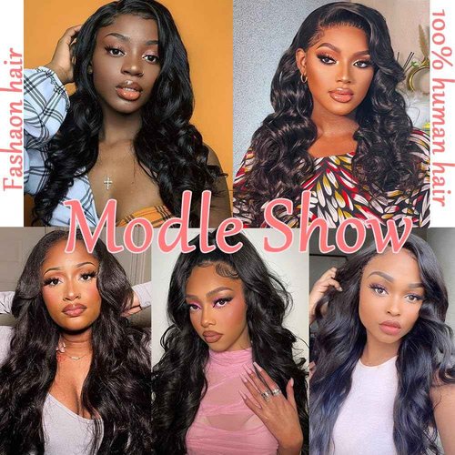 Body Wave Bundles Human Hair 18 20 22 24 Inch 4 Bundles Human Hair 12A Unprocessed Brazilian Virgin 100% Real Human Hair Bundles Double Weft Natural Black Color Hight Gram Hair Extensions