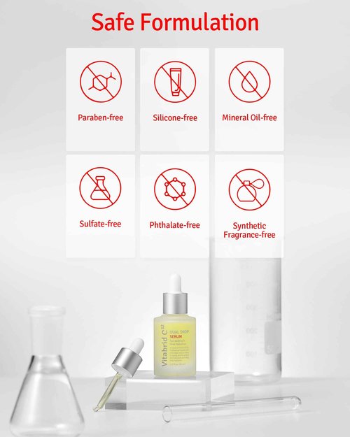 Dual Drop Serum - Hydrating & Antioxidant Face Serum with Peptides, Vitamin C, Hyaluronic Acid - Reduces Fine Lines and Wrinkles, Youthful Skin Glow - Highly Concentrated, Fragrance-Free, 1.02 fl.oz.