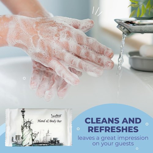 ECO Amenities Bar Soap Bulk - 300 Pack, 0.5 lb Rectangular Travel Size Soap Bars - Individually Wrapped for Hotels and Motels - Great for Vacation Rental and Airbnb Toiletries or Hygiene Kits Supplies