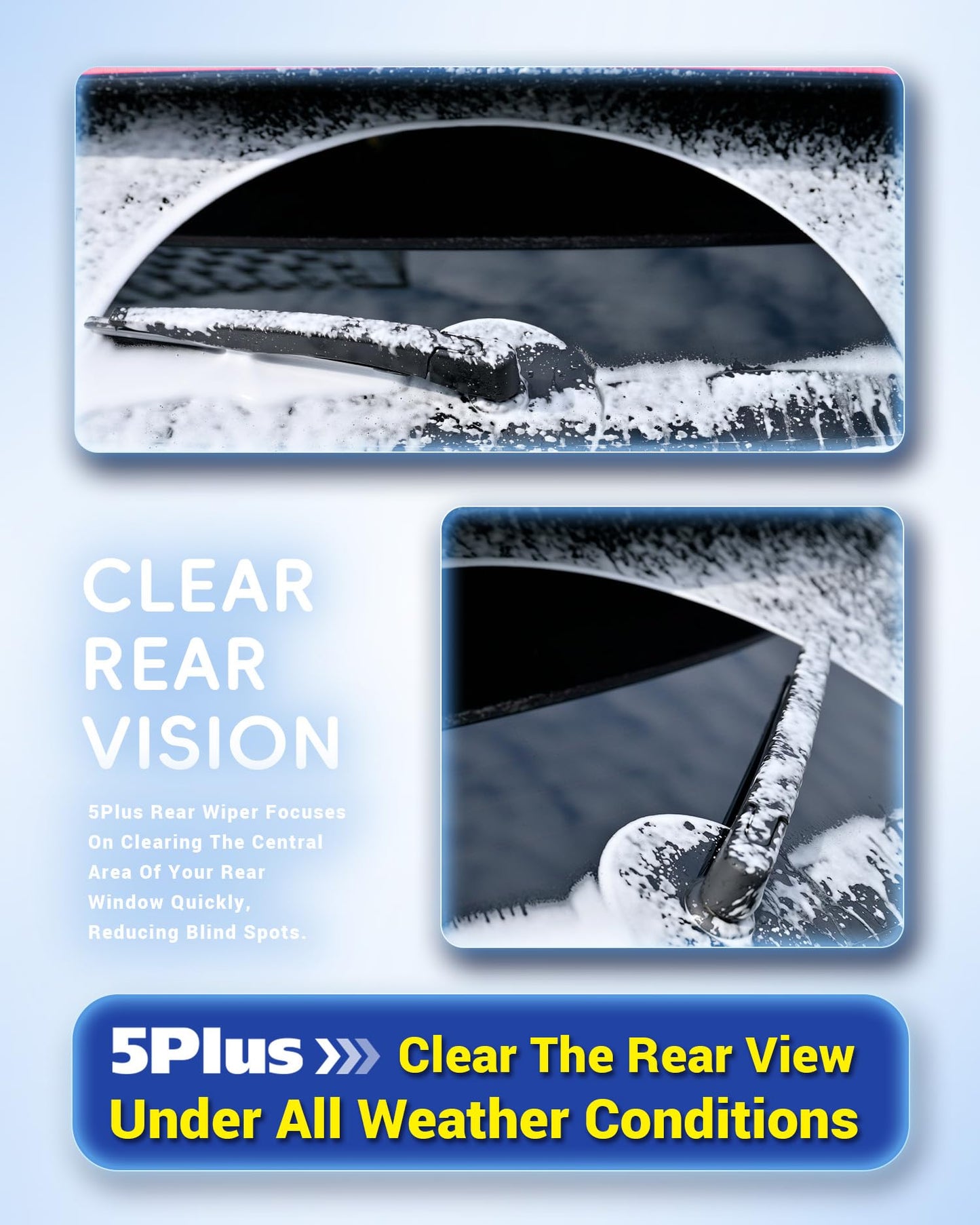 5 PLUS® 8" Rear Wiper Blade Replacement for Toyota Prius C 2019-2012 /Lexus CT200h 2017-2011 /Scion xD 2014-2008 Rear Windshield Wiper Blade (8-A)