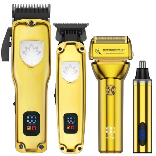 Karrte Professional Hair Clippers and Trimmer Set for Men, T-Shaper Trimmer & Foil Shaver, Nose & Ear Hair Trimmer, Cordless Clippers and Grooming Set, Hair Cutting Kit