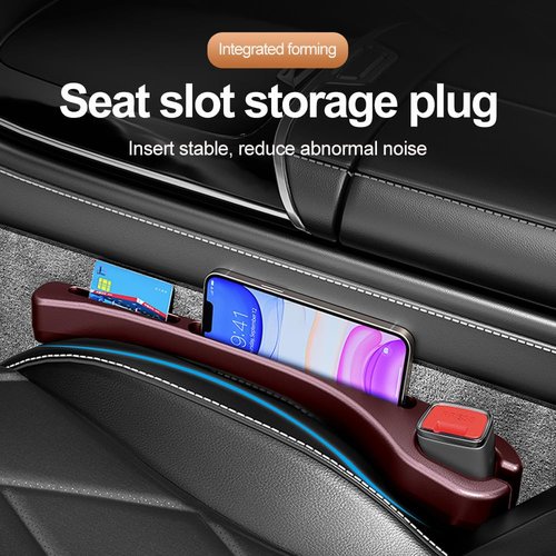 SSNNUU 2PCS Car Seat Gap Filler Organizer with Phone Holder,[Upgrade Version] Car Seat Gap Organizer for Prevent Falling,Essential Car Accessories Car Side Seat Gap Filler (Red)