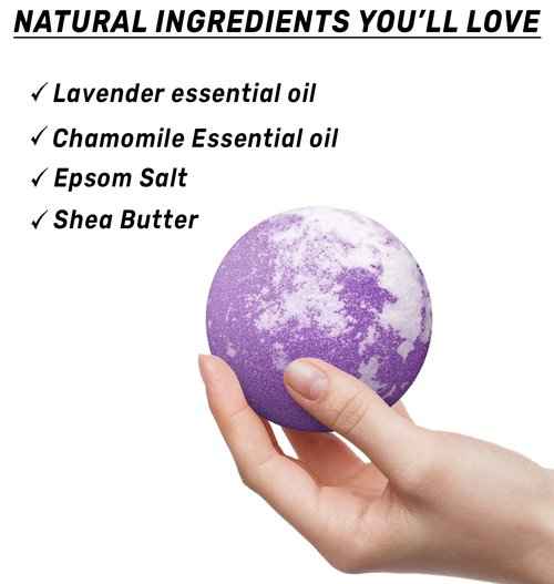 Deep Sleep Fizzing Bubble Bath Bombs Lavender Chamomile Sage Pack of 3 Perfect for Gifting Birthday Christmas or Stocking Stuffers