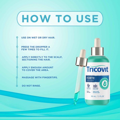 Tricovit Forte Drops - Follicle Stimulating Hair Serum - Hair Growth Serum with Saw Palmetto, Pumpkin Seed & Capsaicin - Dry Scalp Treatment to Regulate Sebum & Prevent Thinning (3 Fl oz)