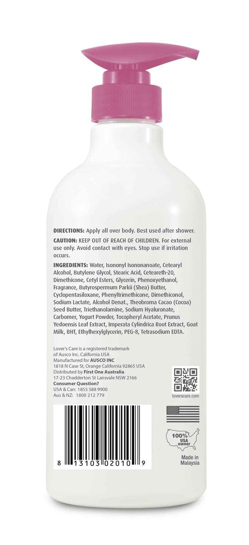 Lovercare Combo Goat Milk Moisturizing Body Wash Shower Cream Cherry Blossom 40.7 fl oz Goat Milk Cherry Blossom Body Lotion 27 fl oz