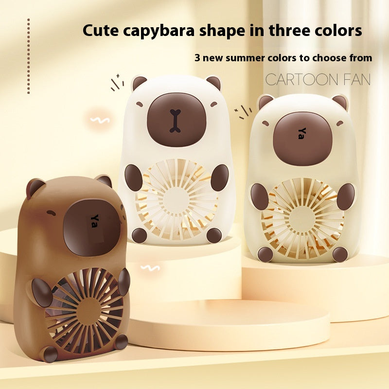 Hand-held Cute Capybara Fan - Mini Portable Battery Operated