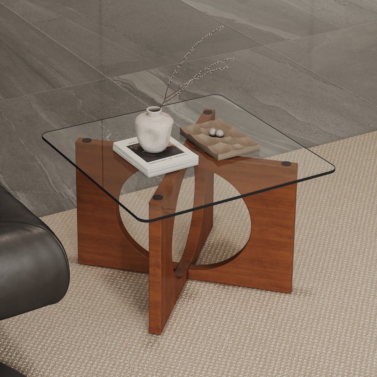 ONLY Separate Glass Tabletop.24-inch Square Heat-Resistant Clear