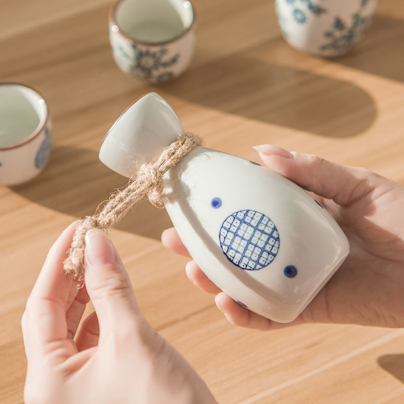Chinese Style Ceramic Wine & Hip Flask Set - Retro Home Barware
