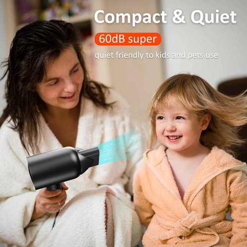 KFJ High Speed Hair Dryer, Ionic Blow Dryer with 110000 RPM Brushless Motor for Fast Drying, HD Display Hair Dryer Low Noise Hairdryer with Thermal-Control for Home/Travel