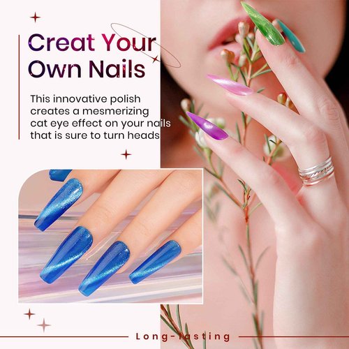 SUPWEE 12 Colors 9D Cat Eye Gel Polish + 12 Colors Reflective Cateye Gel + 12 Colors Wide Cat Eye Gel + 12 Colors Neon Magnet Gel