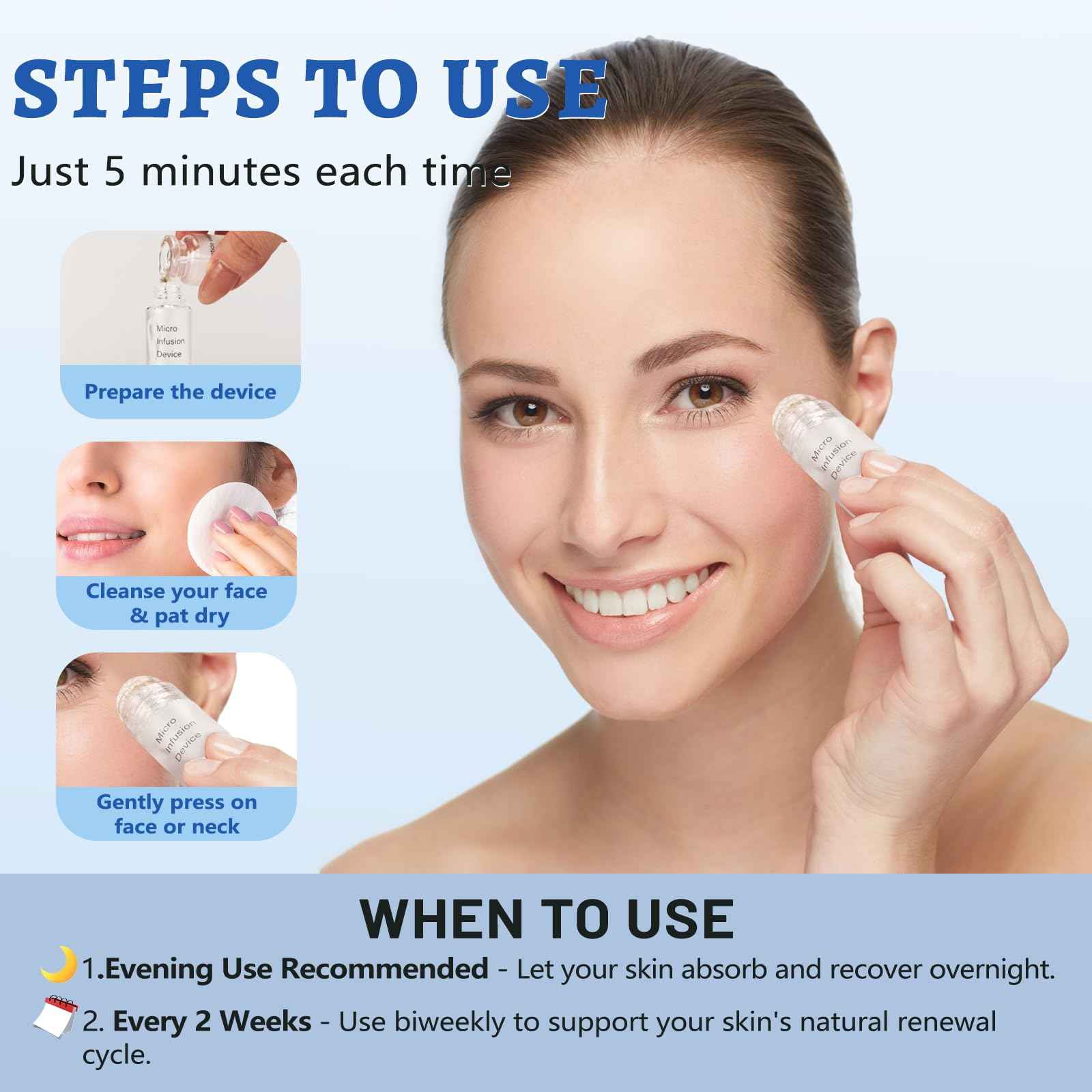 Micro Infusion for Skin Care, Collagen, Peptide, Hyaluronic Acid Serum, Face Serum and Stamp 0.05mm