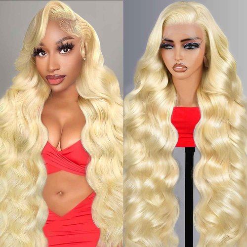 Kassamo 613 13x6 Lace Front Wig Human Hair 250 Density Blonde Wig Human Hair Body Wave Blonde Lace Front Wigs Human Hair Pre Plucked 613 HD Lace Frontal Wigs 28 Inch