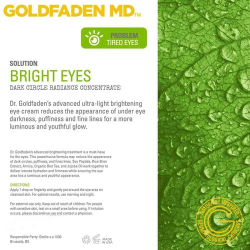 Bright Eyes Dark Circle Concentrate Brightening Eye Cream w/ Soy Peptide, Rice Bran Extract & Arnica | May Reduce Under Eye Darkness, Puffiness & Fine Lines for a More Youthful Glow (1.0 Fl Oz)